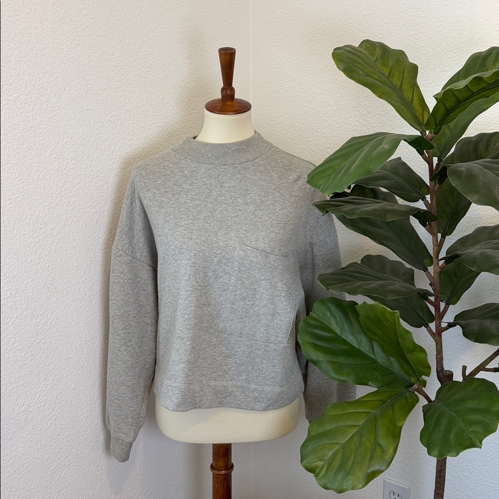Oak + FORT Cropped Grey Sweatshirt